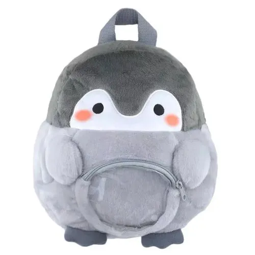 Adorable Grey Penguin Plush Backpack for Kids - Ideal for School & Travel