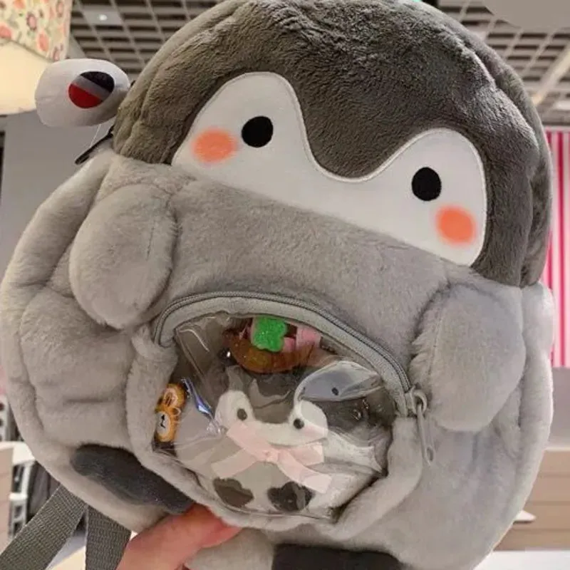 Adorable Grey Penguin Plush Backpack for Kids - Ideal for School & Travel