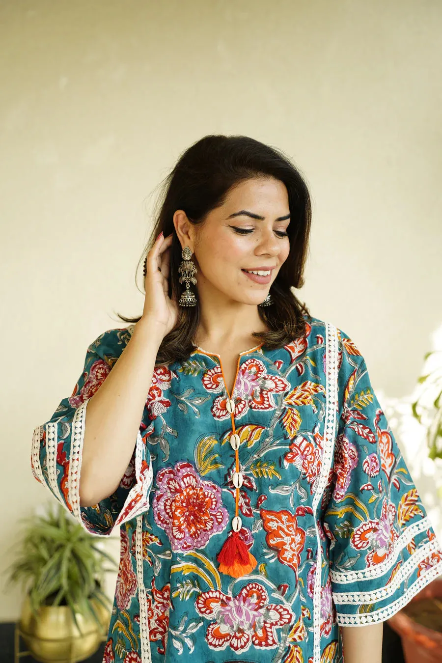 Afghani Chogha Set | Green Floral