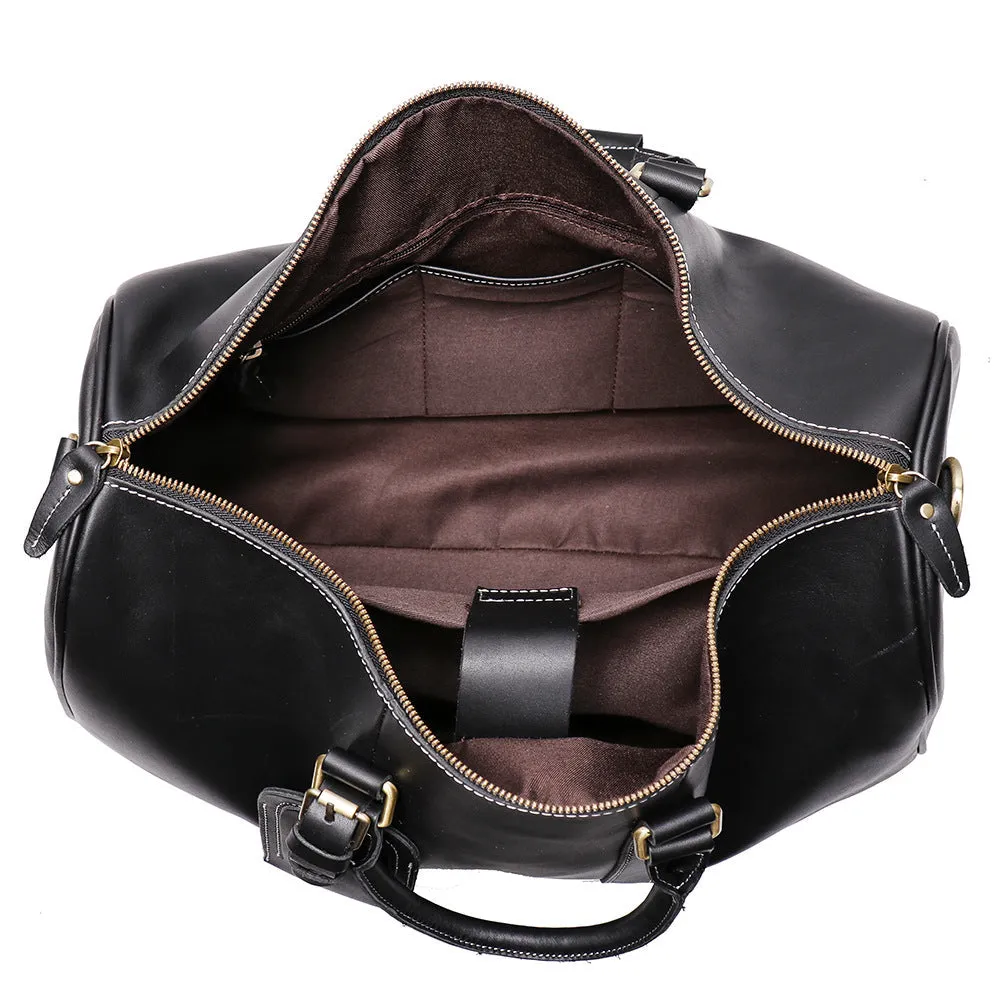 Birthday Gift Simple Vintage Leather Duffel Travel Weekender Bag