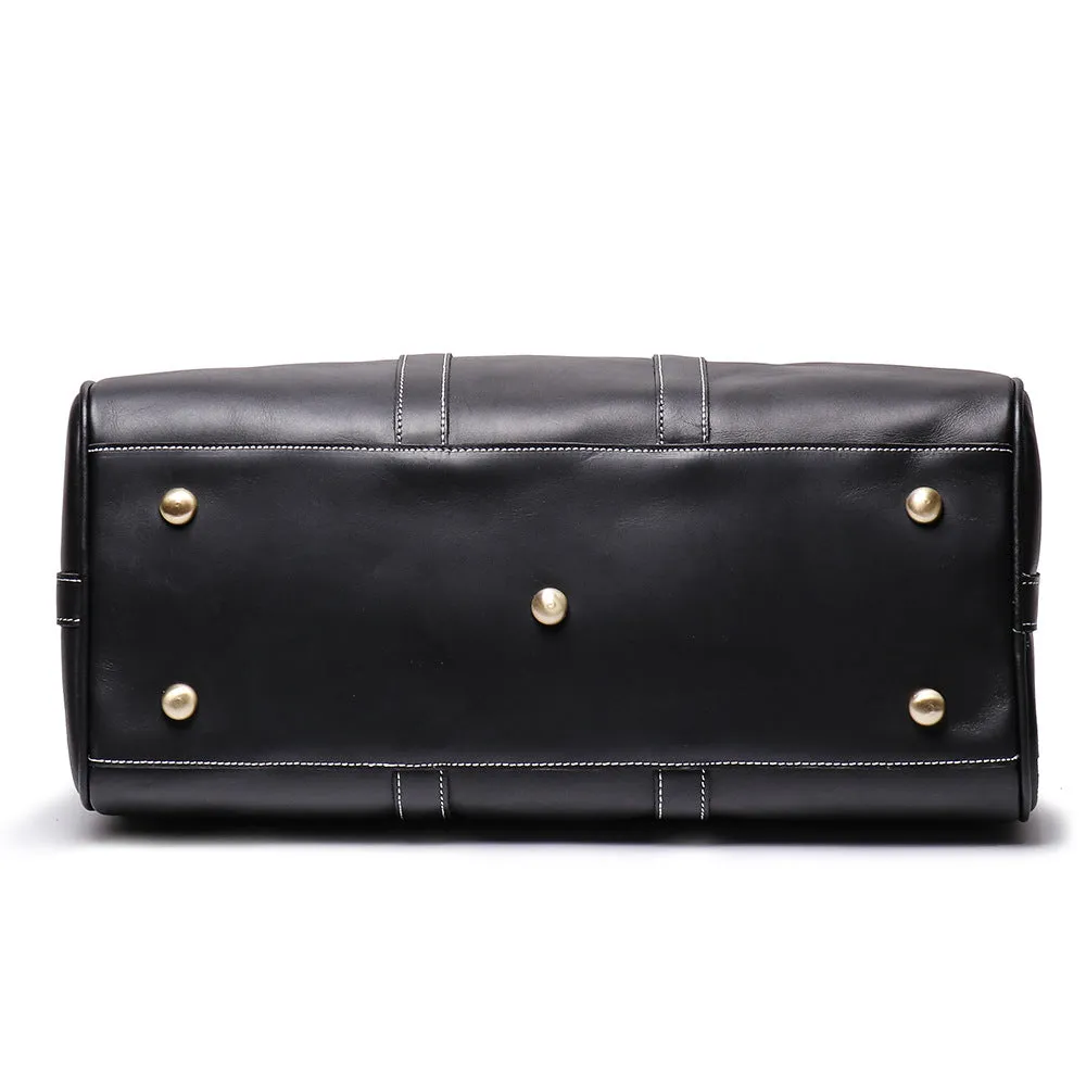Birthday Gift Simple Vintage Leather Duffel Travel Weekender Bag