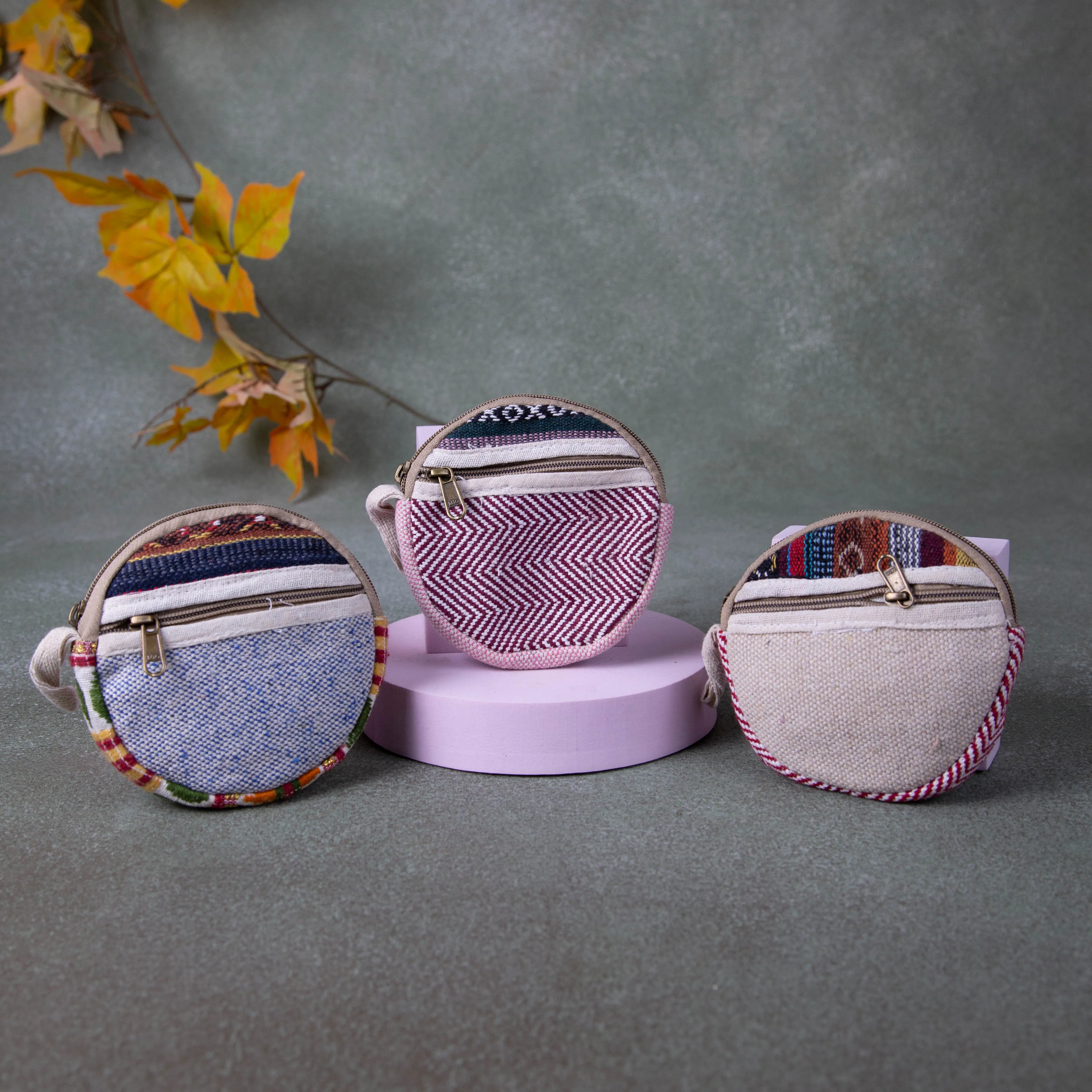 BoHo coin Pouch Multi-Colour with Circular Design.