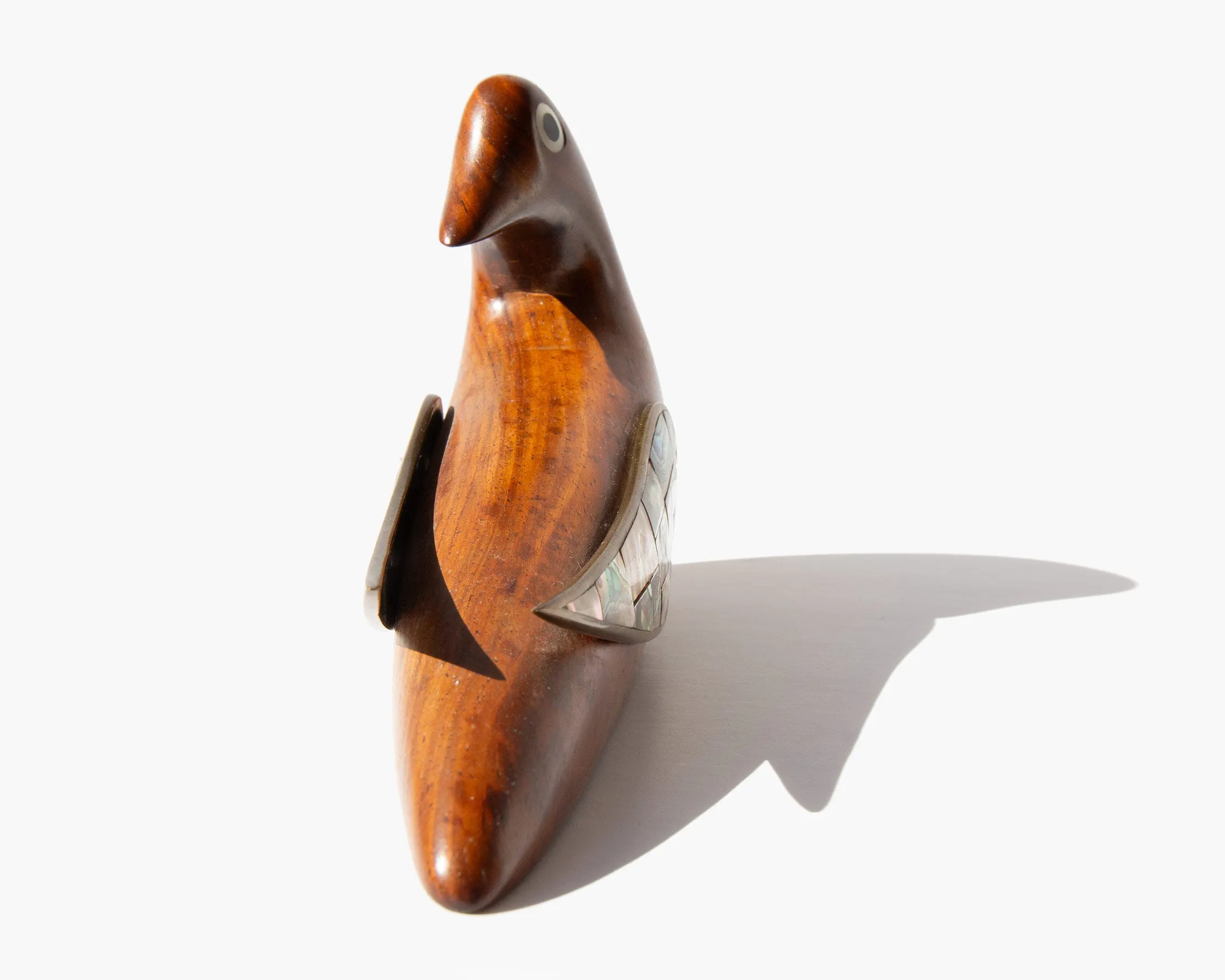 Carved Wood and Abalone Dove