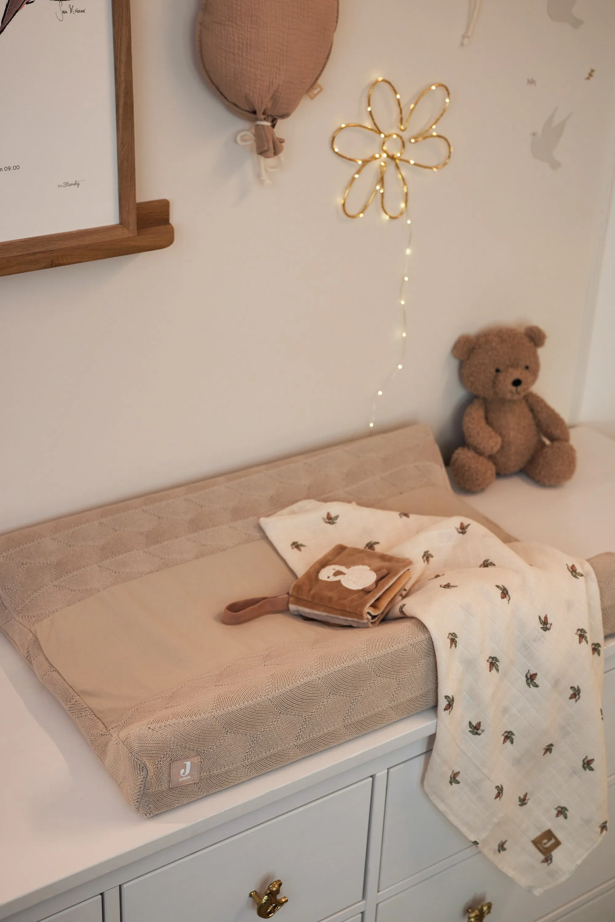 Changing Mat Cover 50x70cm Shell Knit - Nougat - GOTS