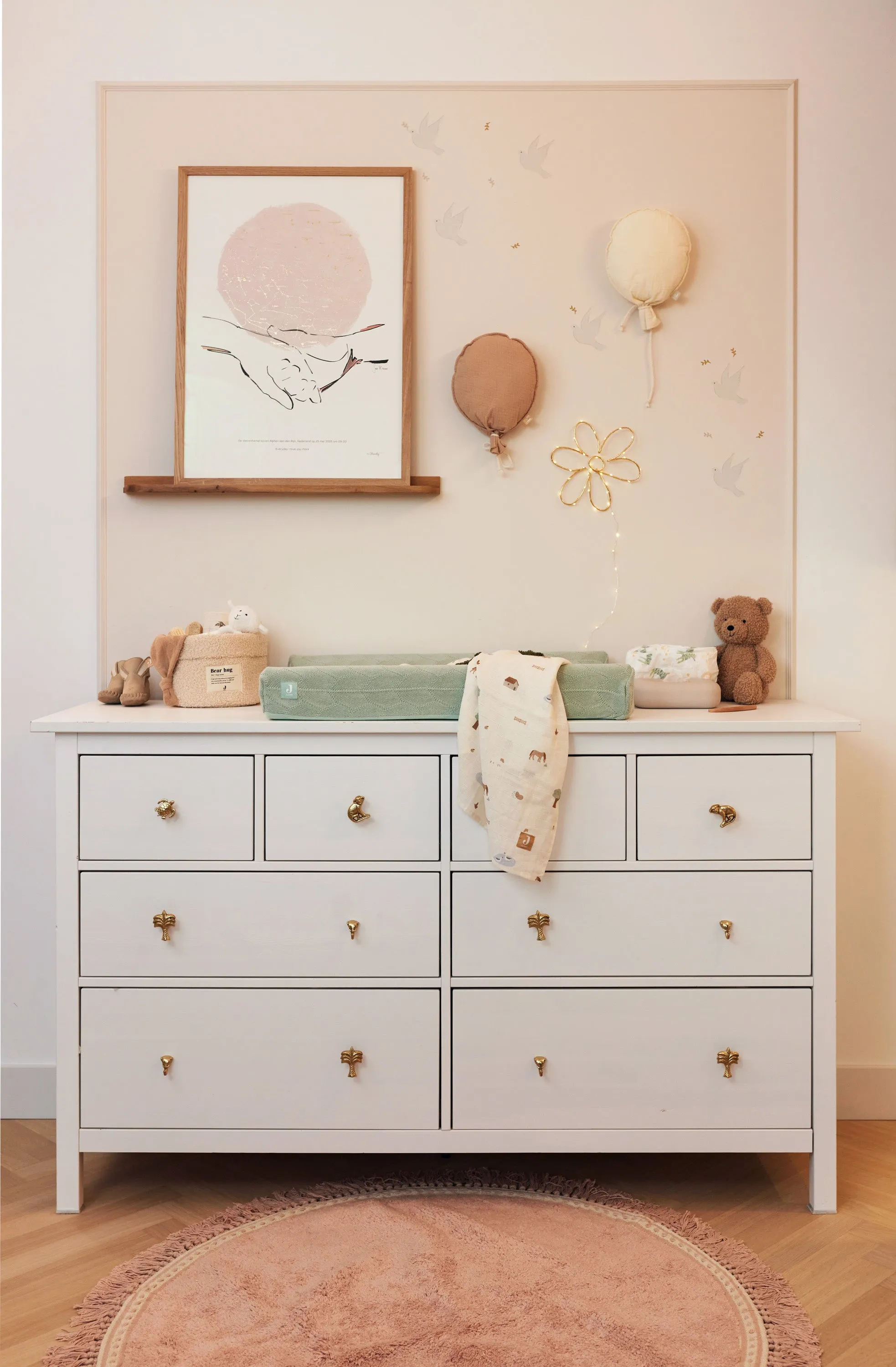 Changing Mat Cover 50x70cm Shell Knit - Sea Foam - GOTS