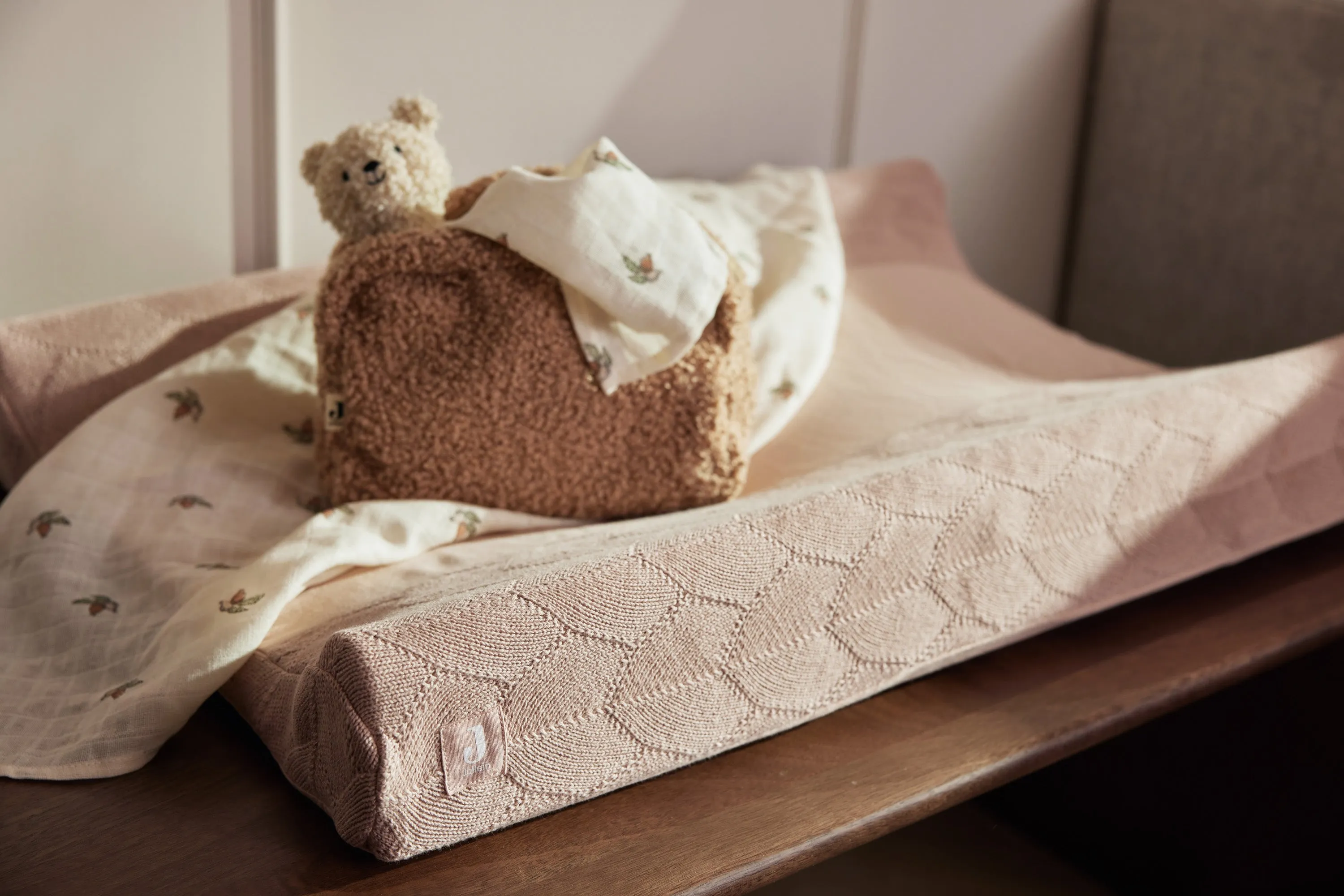 Changing Mat Cover 50x70cm Shell Knit - Wild Rose - GOTS