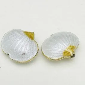 Cloisonne Shell Bead, Milky White 20mm