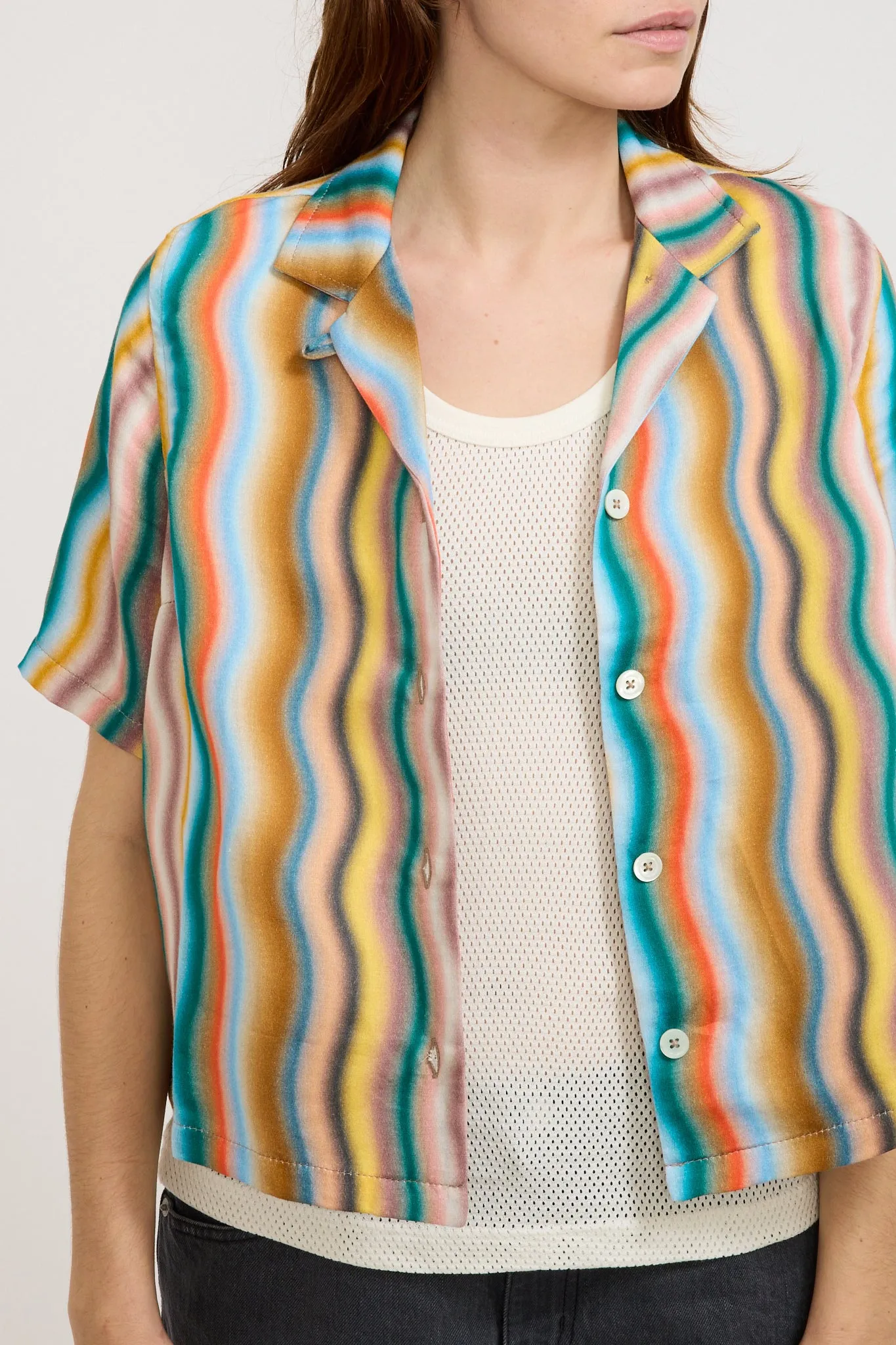 Cocktails For The Girls Shirt Hemp Print Multi Wave