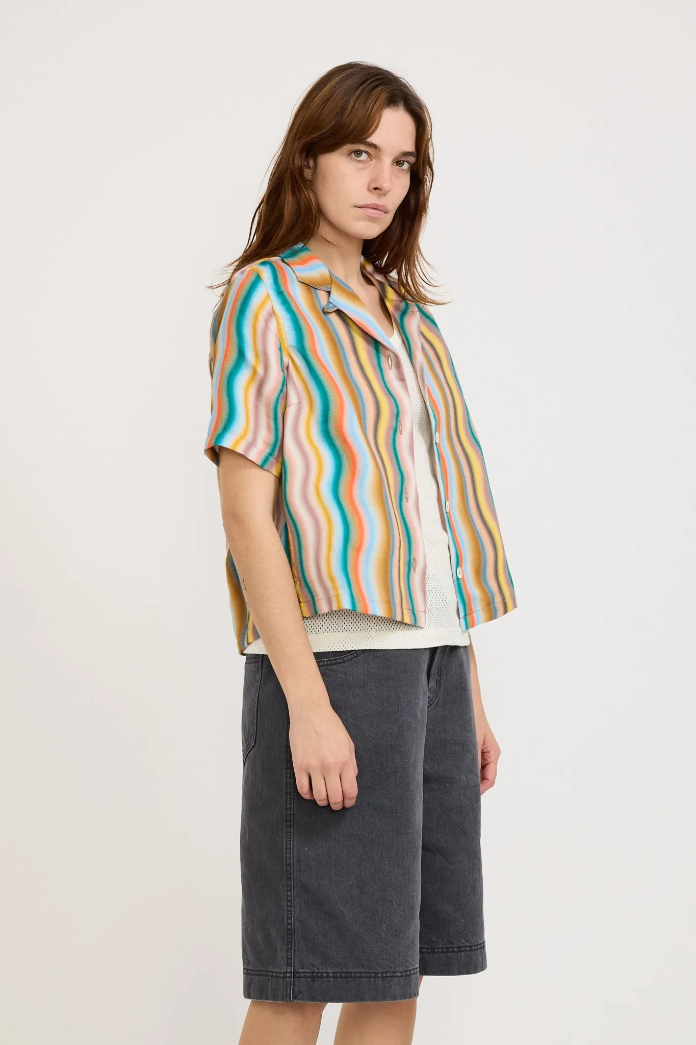 Cocktails For The Girls Shirt Hemp Print Multi Wave