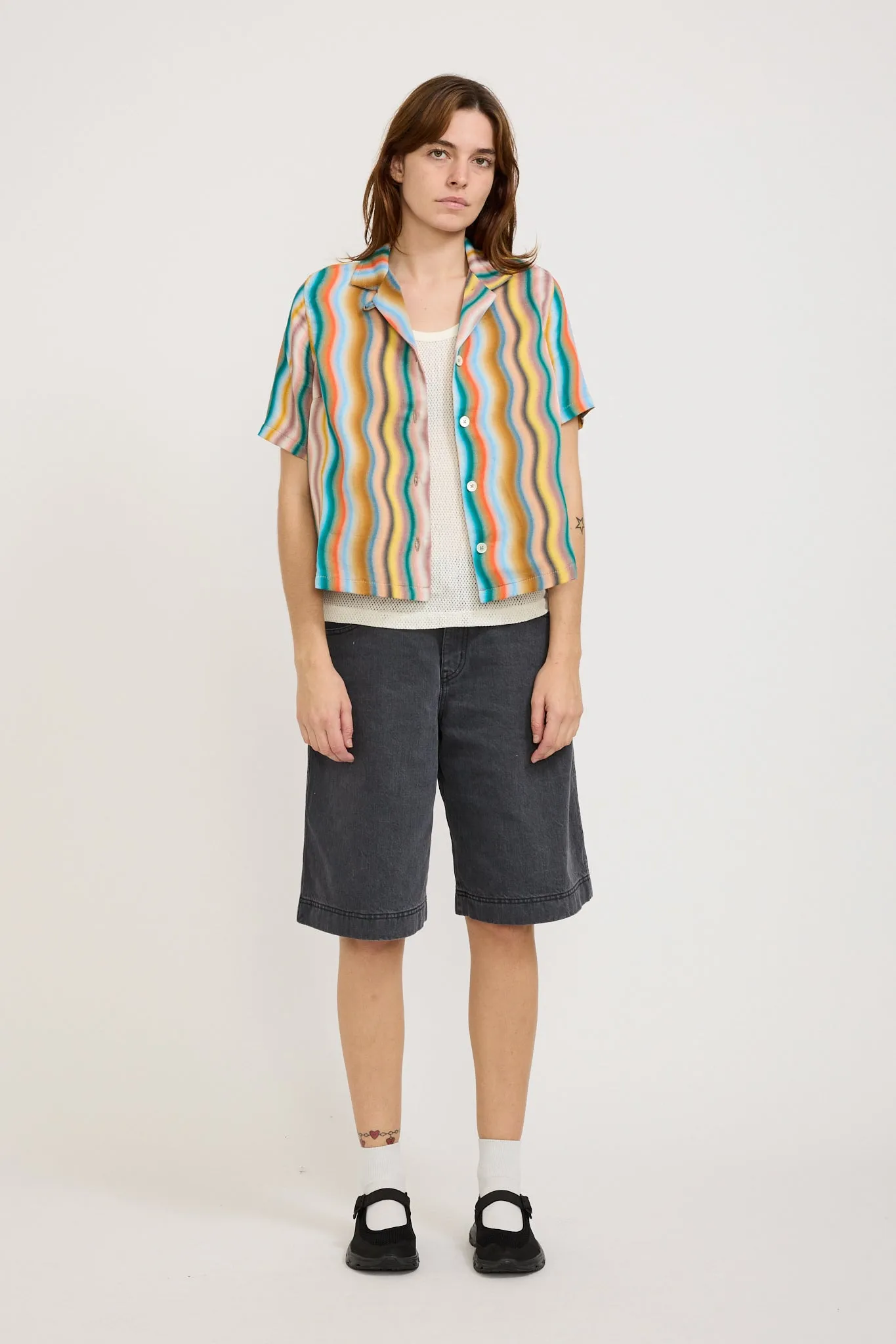 Cocktails For The Girls Shirt Hemp Print Multi Wave