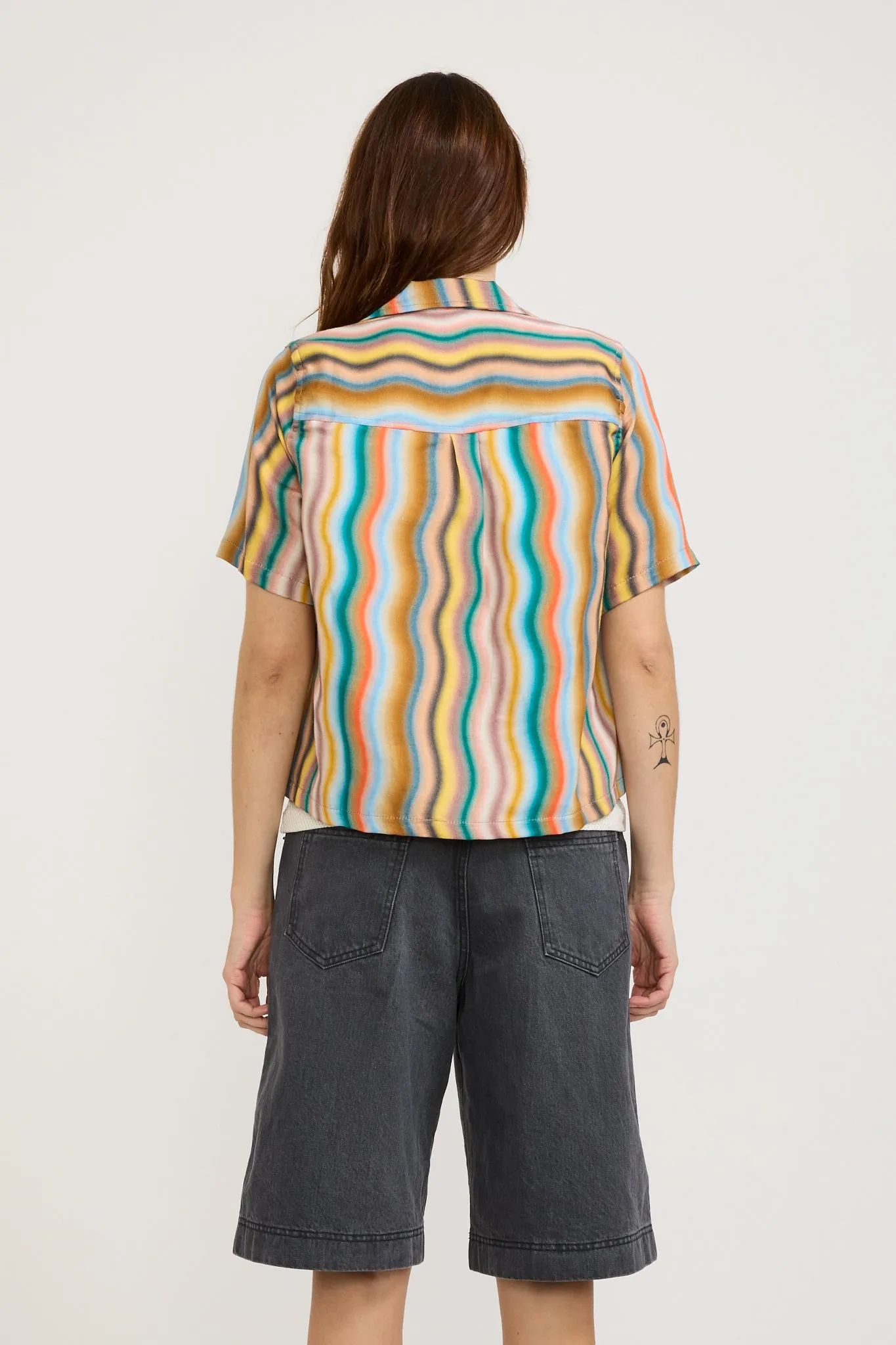 Cocktails For The Girls Shirt Hemp Print Multi Wave