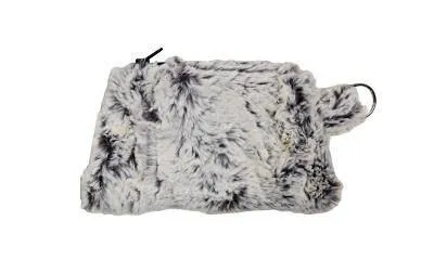 Coin Purse & Cosmetic Bag - Luxury Faux Fur in Khaki (Limited Availability)