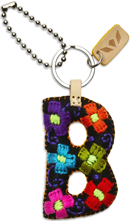 Consuela Embroidered Felt Alphabet Letter Charms - Black