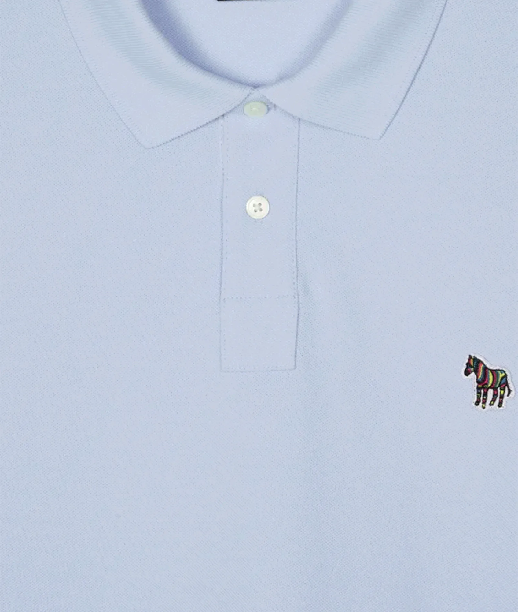 Cotton-Piqué Zebra Logo Polo Shirt - Blue