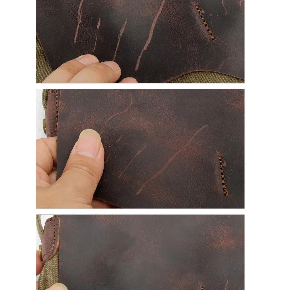 Crazy Horse Leather Weekend Bag Men Large Brown
