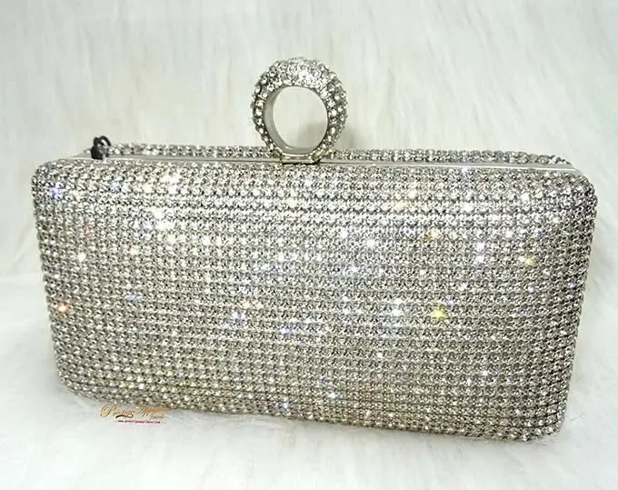 Crystal Classy Gold Silver Black Clutch Party Clutch Evening Party Cocktail Wedding Bridal Purse for women