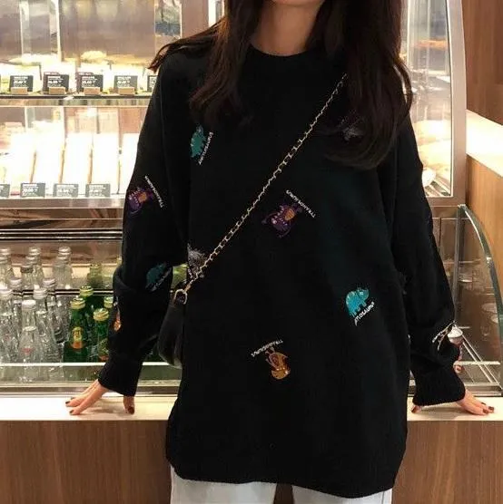 Cute Tiny Dinosaurs Tumblr Aesthetic Colorful Sweater