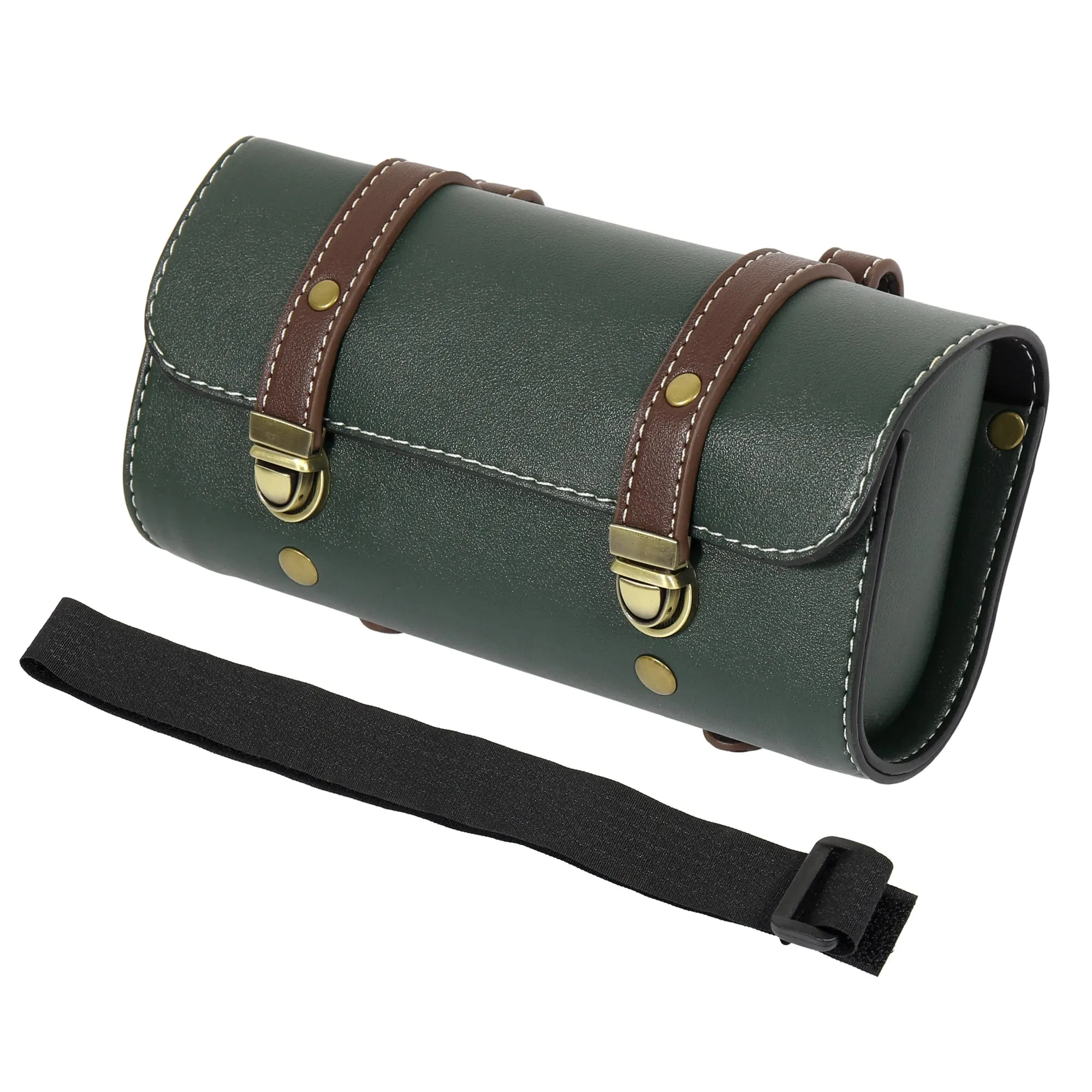 Faux Leather Motorcycle Handlebar Tool Bag
