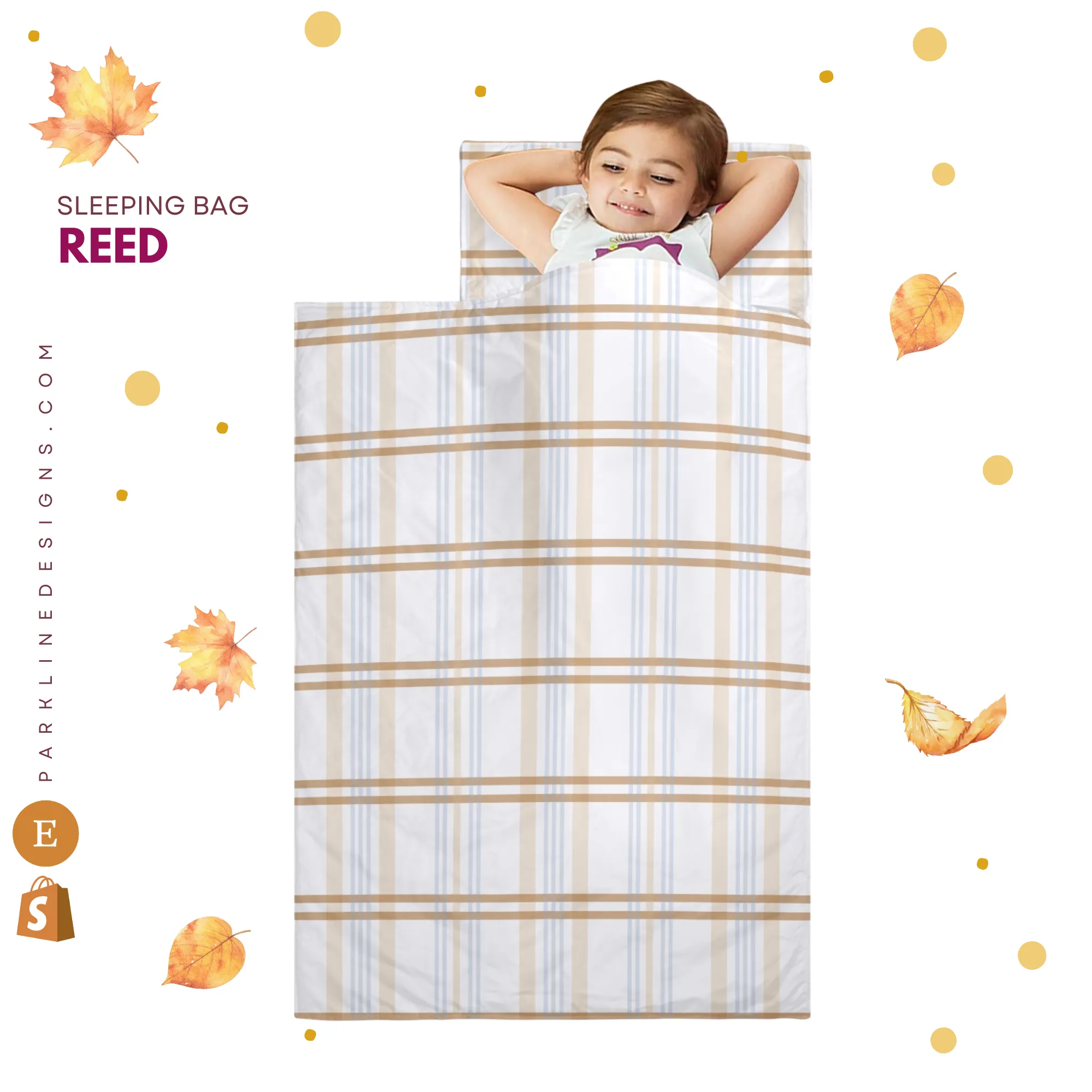 Floral Pumpkin Kids' Long Sleeping Bag | A Catchy Blend of Comfort & Style | Lightweight and Durable Sleeping Bag for Kids