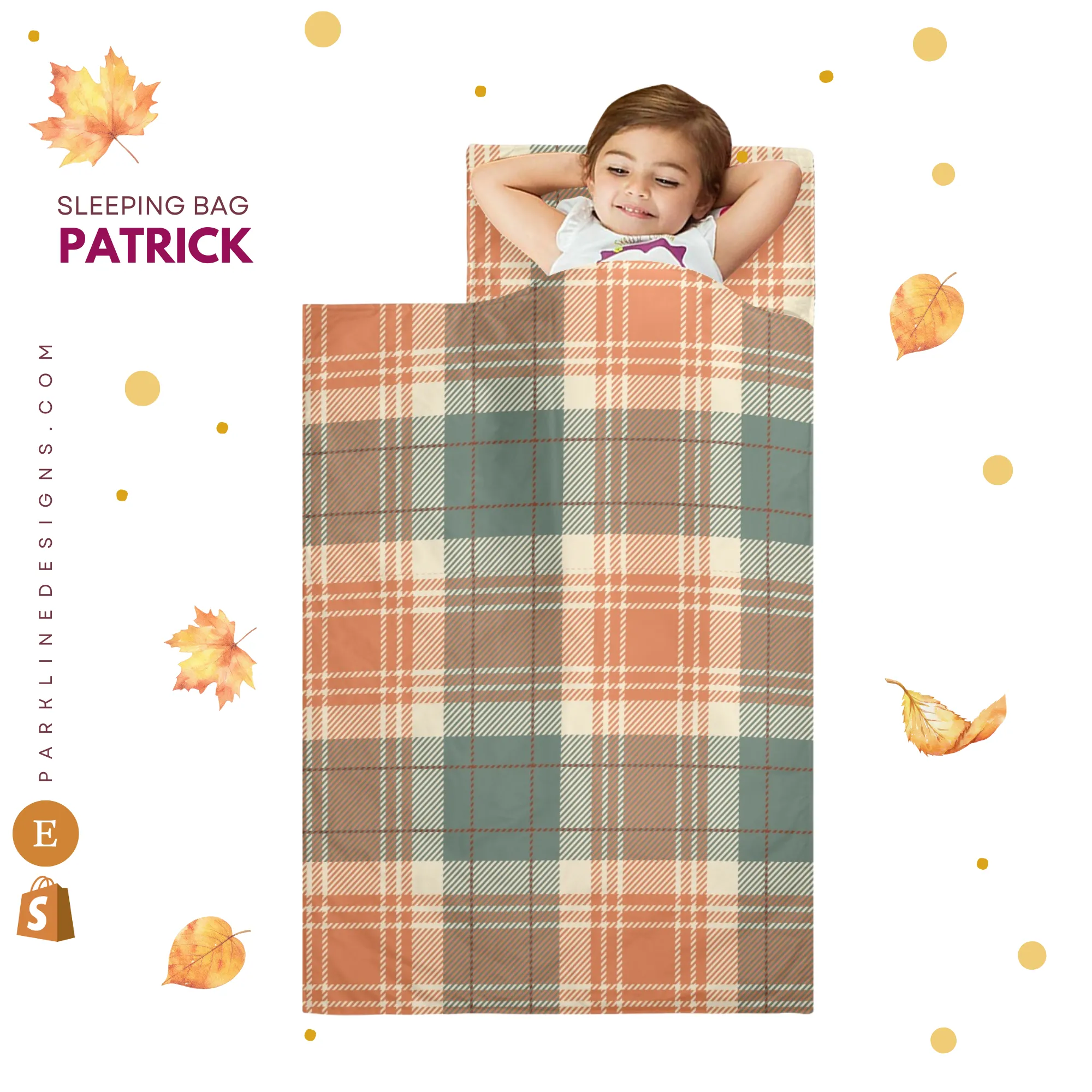 Floral Pumpkin Kids' Long Sleeping Bag | A Catchy Blend of Comfort & Style | Lightweight and Durable Sleeping Bag for Kids