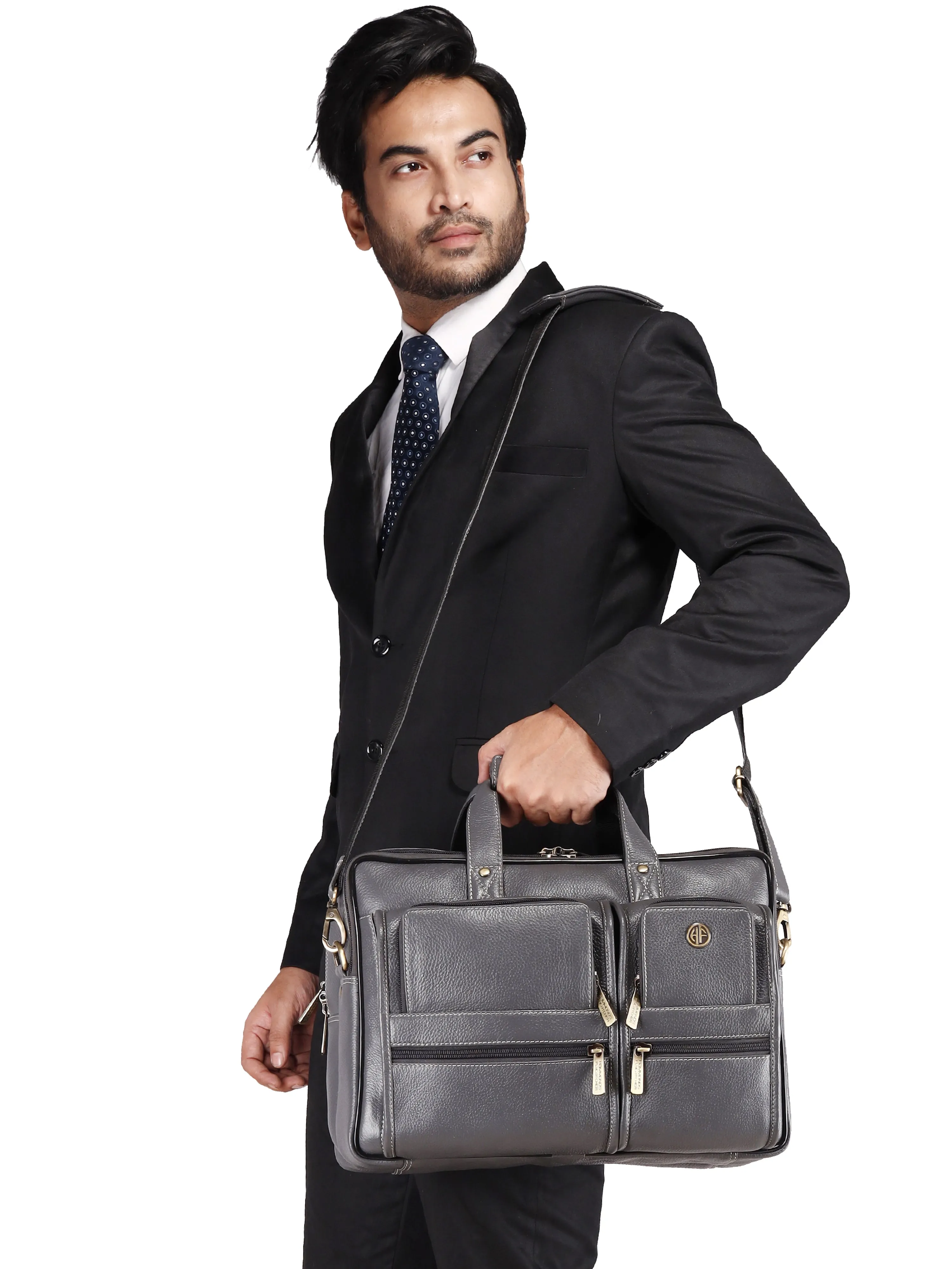 Genuine Leather Office Bag for Men - Fits Up to 16 Inch Laptop/MacBook
