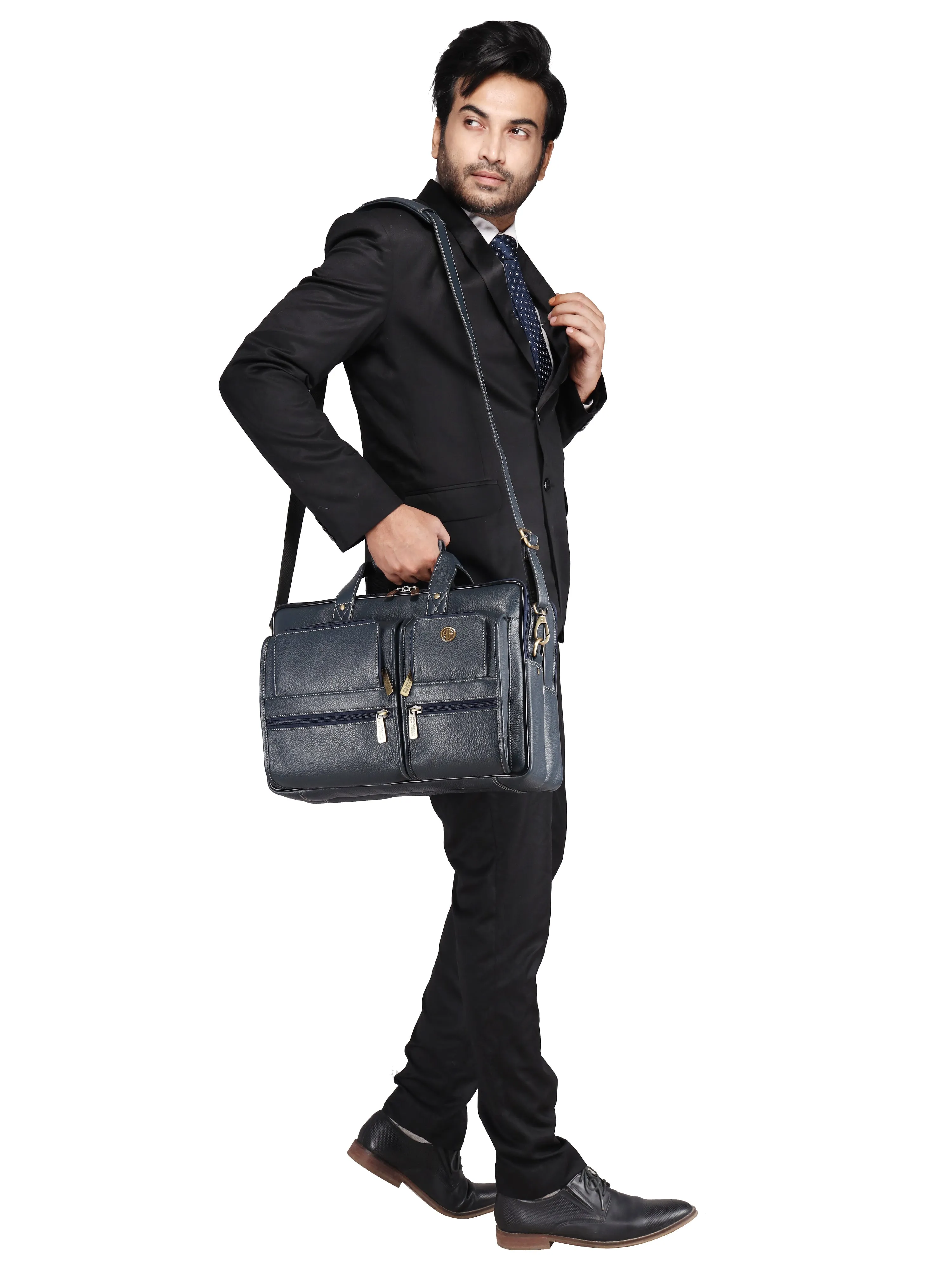 Genuine Leather Office Bag for Men - Fits Up to 16 Inch Laptop/MacBook