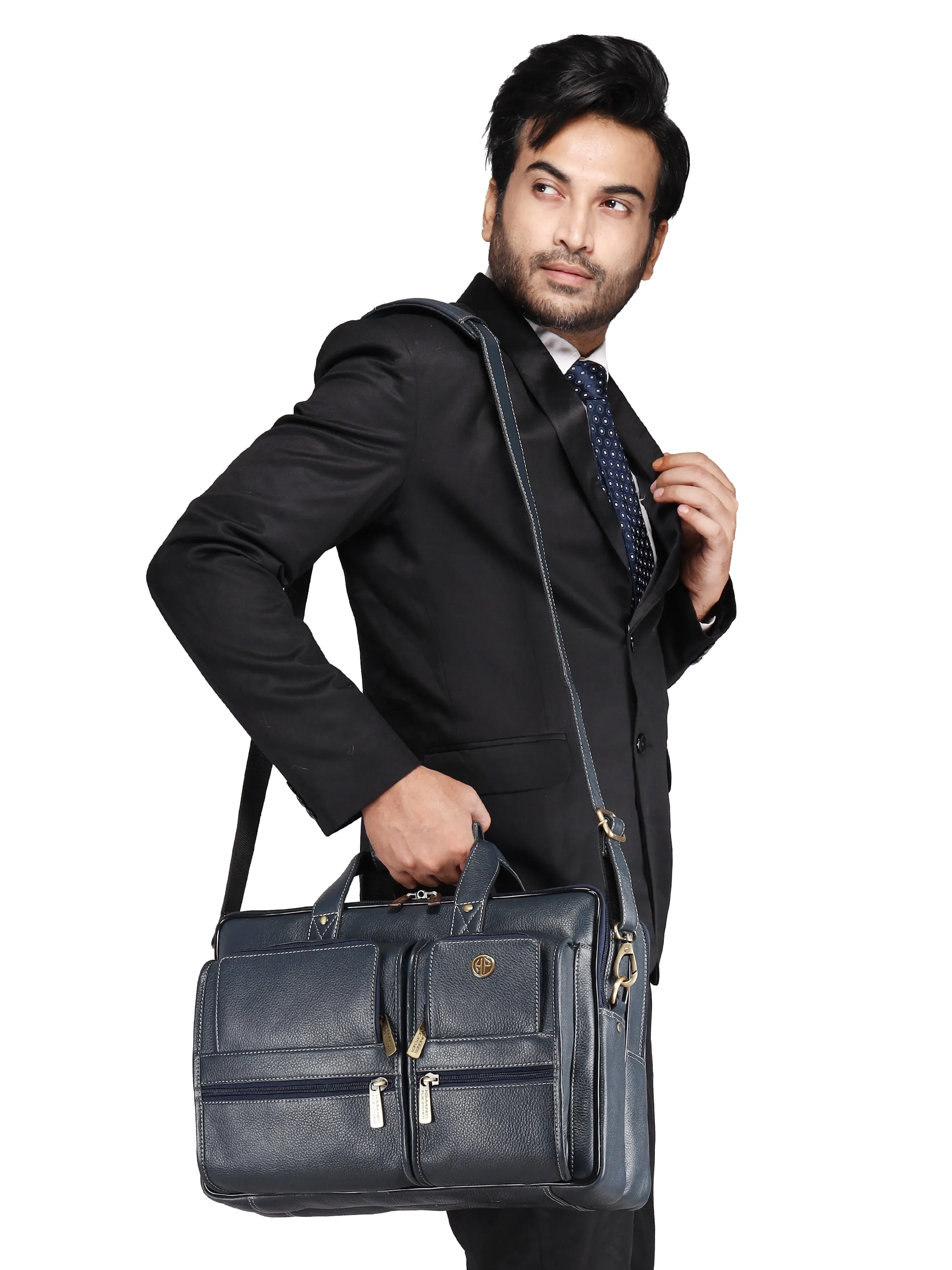 Genuine Leather Office Bag for Men - Fits Up to 16 Inch Laptop/MacBook