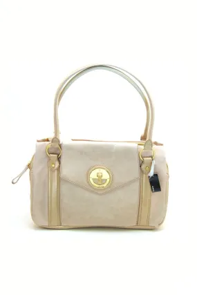Ivory Leather Molten Worker Tote Bag