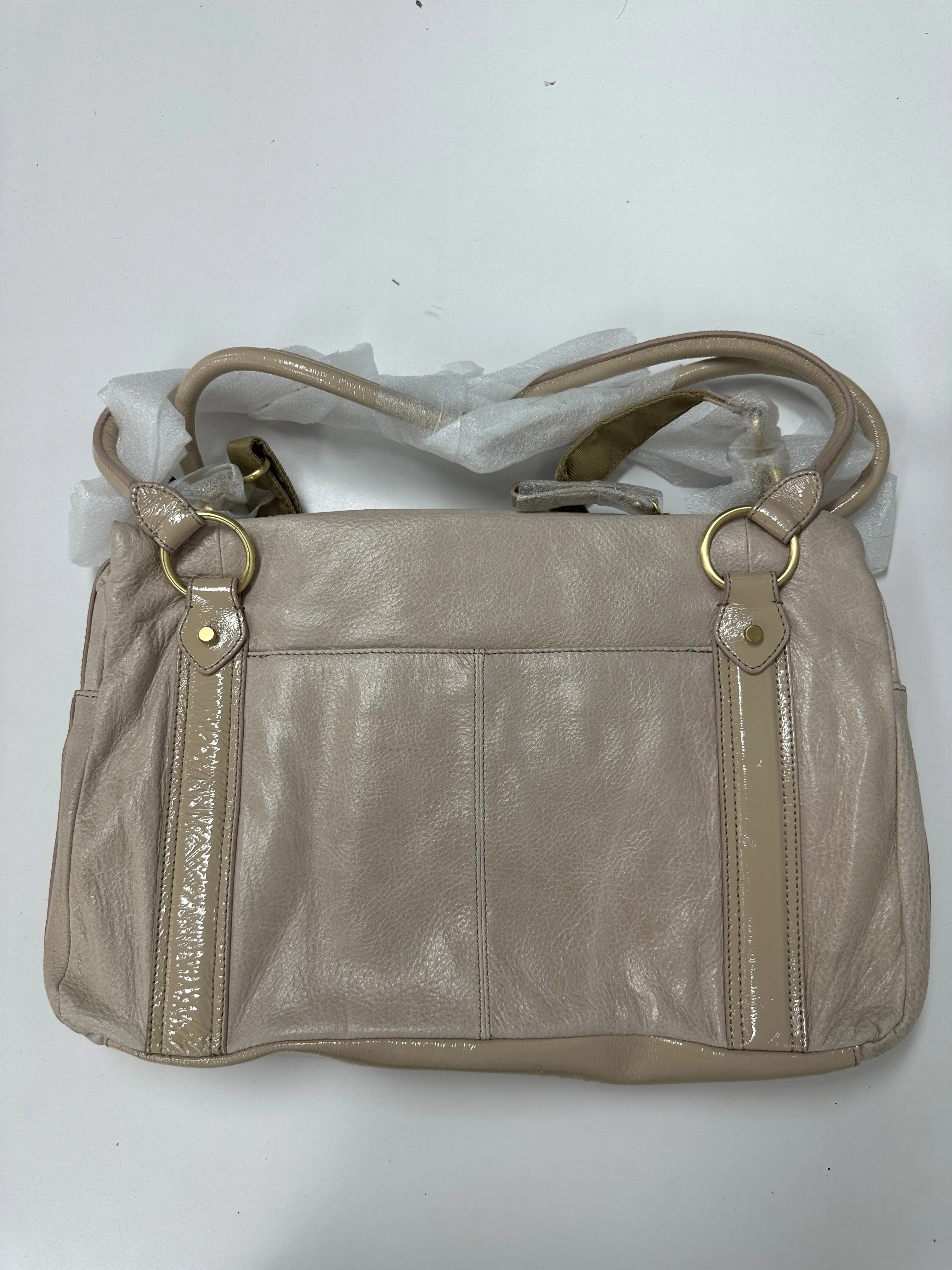 Ivory Leather Molten Worker Tote Bag