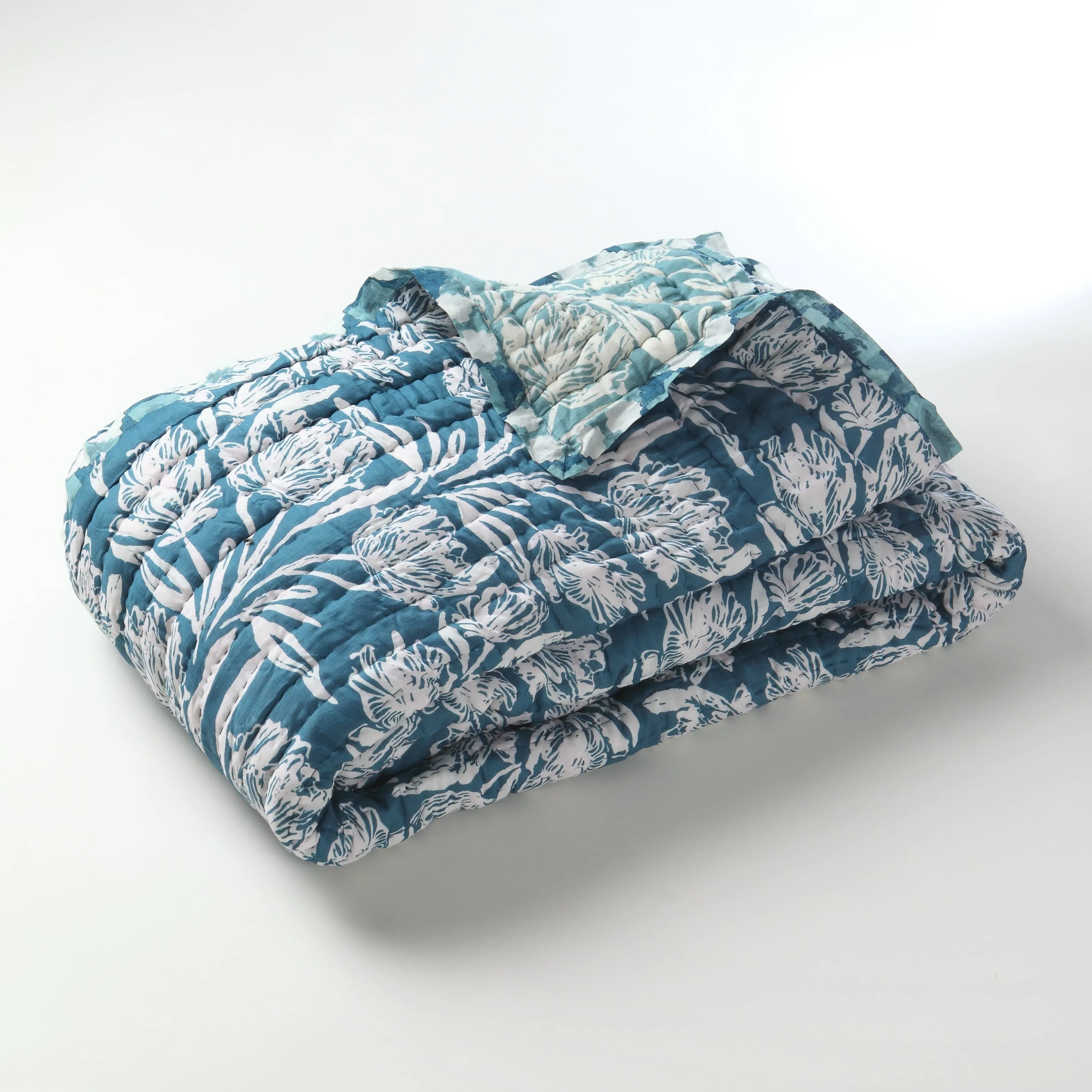 KALP PUSHP DEEP SEA CORAL Silk Cotton Reversible Quilt