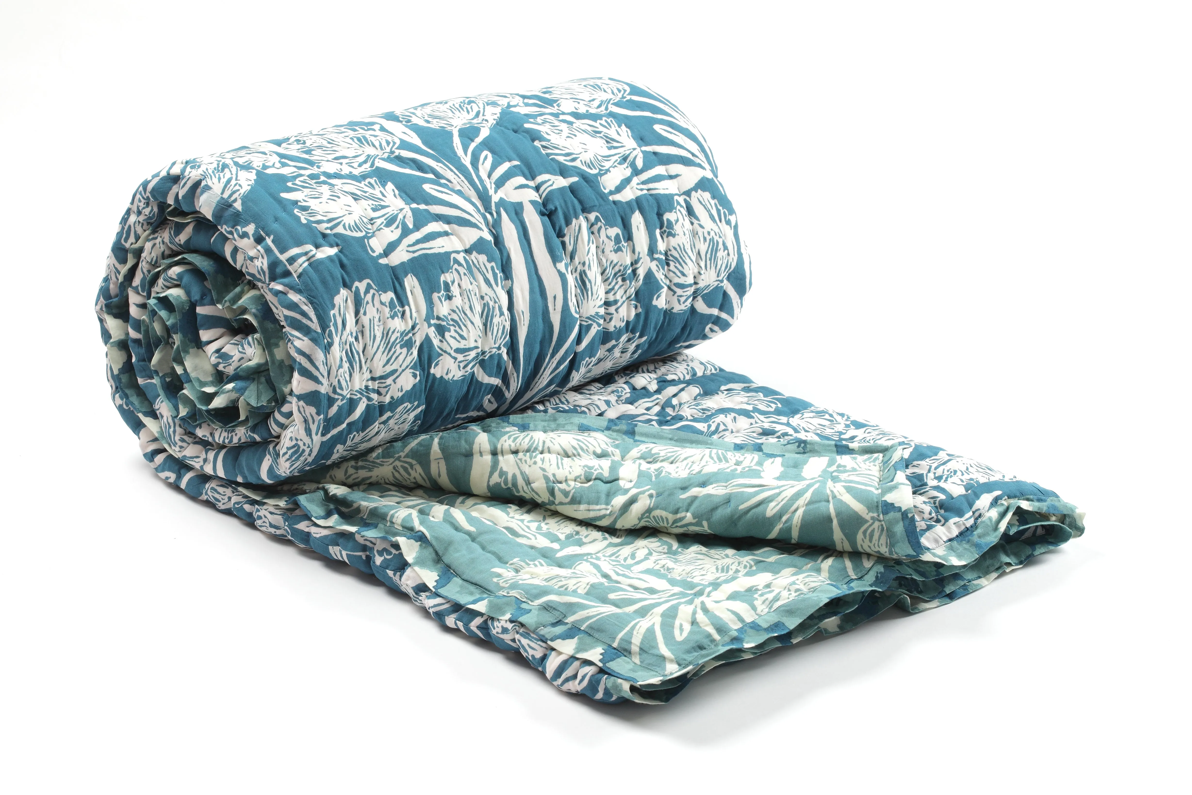KALP PUSHP DEEP SEA CORAL Silk Cotton Reversible Quilt
