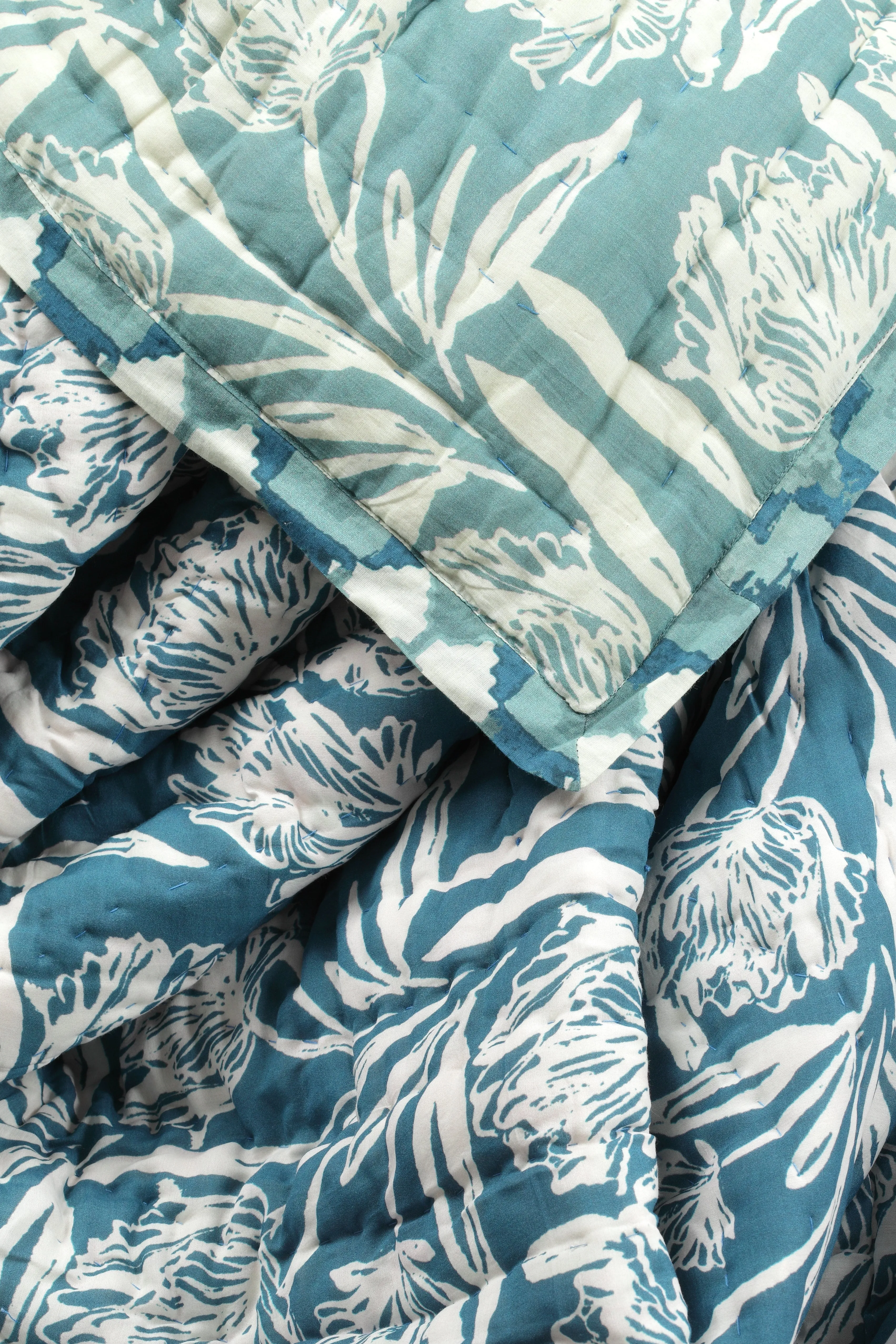 KALP PUSHP DEEP SEA CORAL Silk Cotton Reversible Quilt