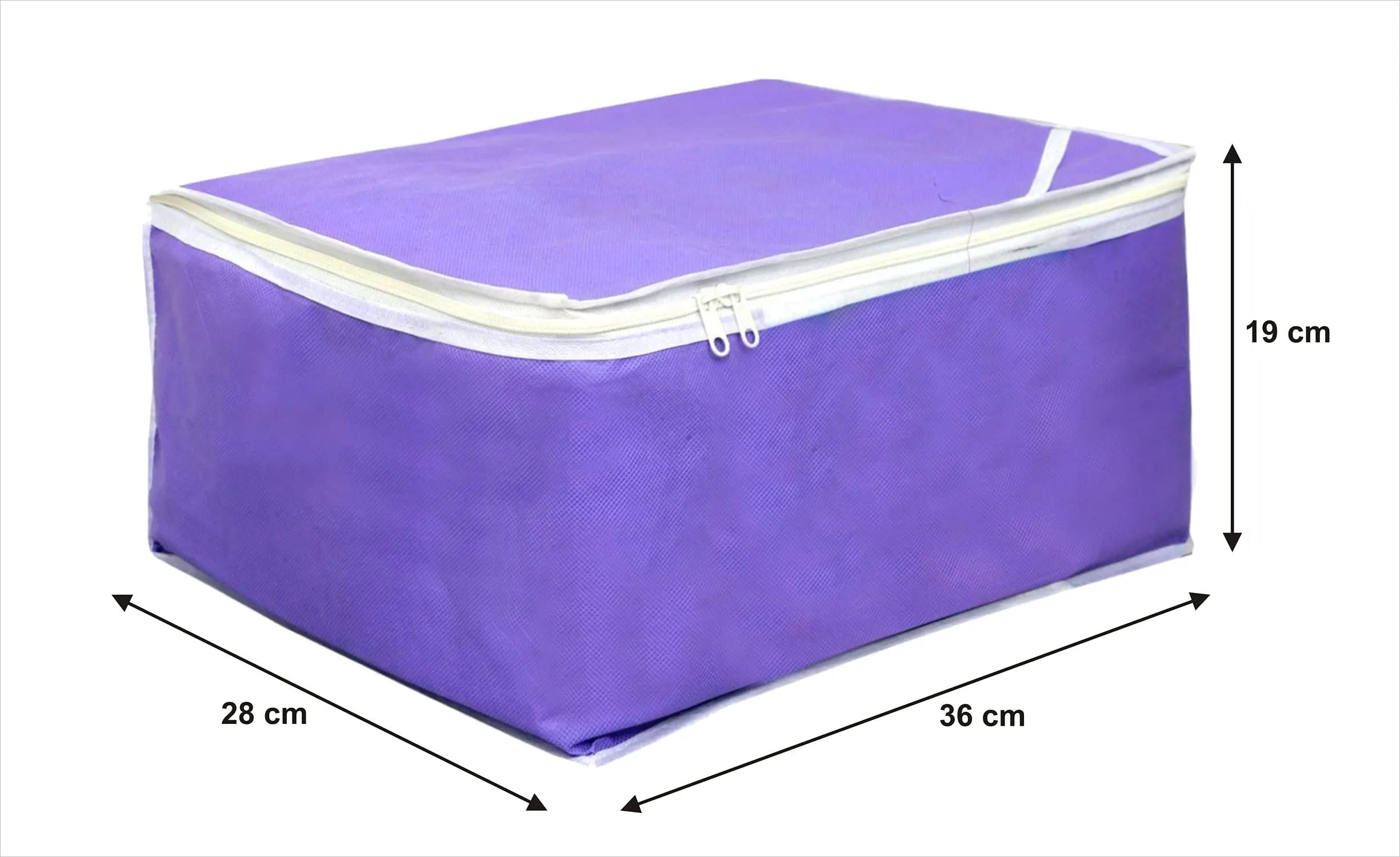 Kuber Industries Wardrobe Organizer for Clothes|Non Woven Drawer Organizer|Cloth Cover Bags for Storage|Pack of 2 (Purple)