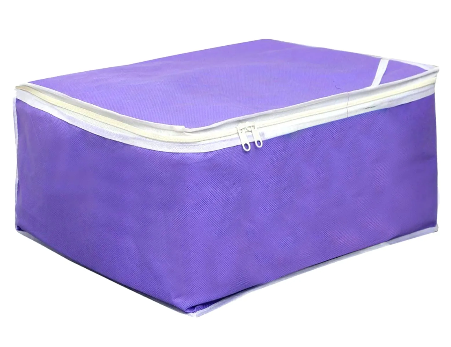Kuber Industries Wardrobe Organizer for Clothes|Non Woven Drawer Organizer|Cloth Cover Bags for Storage|Pack of 2 (Purple)