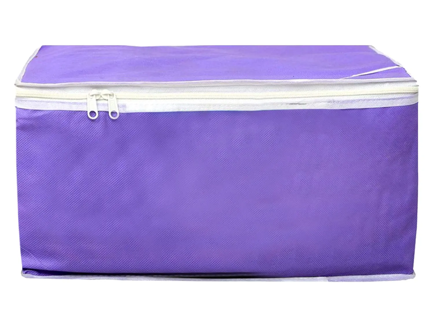 Kuber Industries Wardrobe Organizer for Clothes|Non Woven Drawer Organizer|Cloth Cover Bags for Storage|Pack of 2 (Purple)