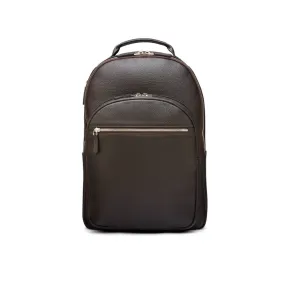 Leather 15" Laptop Backpack, Cambridge - Brown Pebble Grain