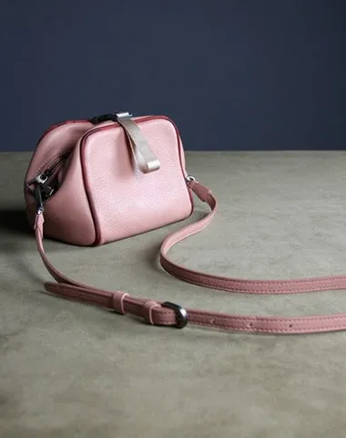 Mini Womens Khaki Leather Shoulder Bag Cube Double Zip Leather Crossbody Purse for Ladies