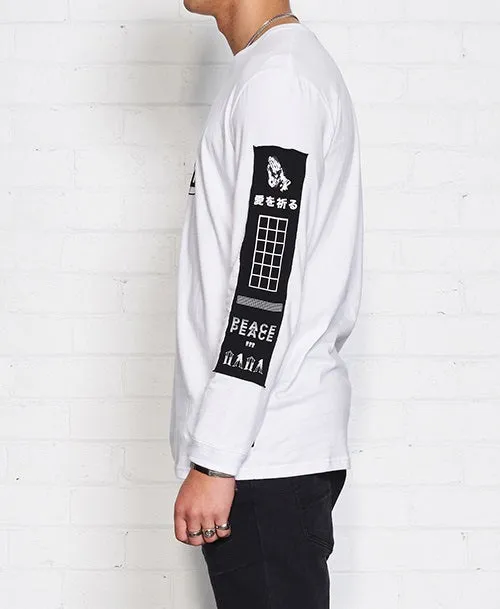 nANA jUDY MENS ORIGIN LONG SLEEVE TEE SHIRT WHITE