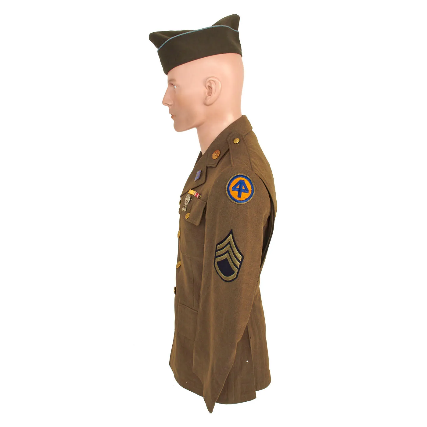 Original U.S. WWII Named 44th Infantry Division Large Uniform Grouping With Documents and Insignia - Over 50 Items