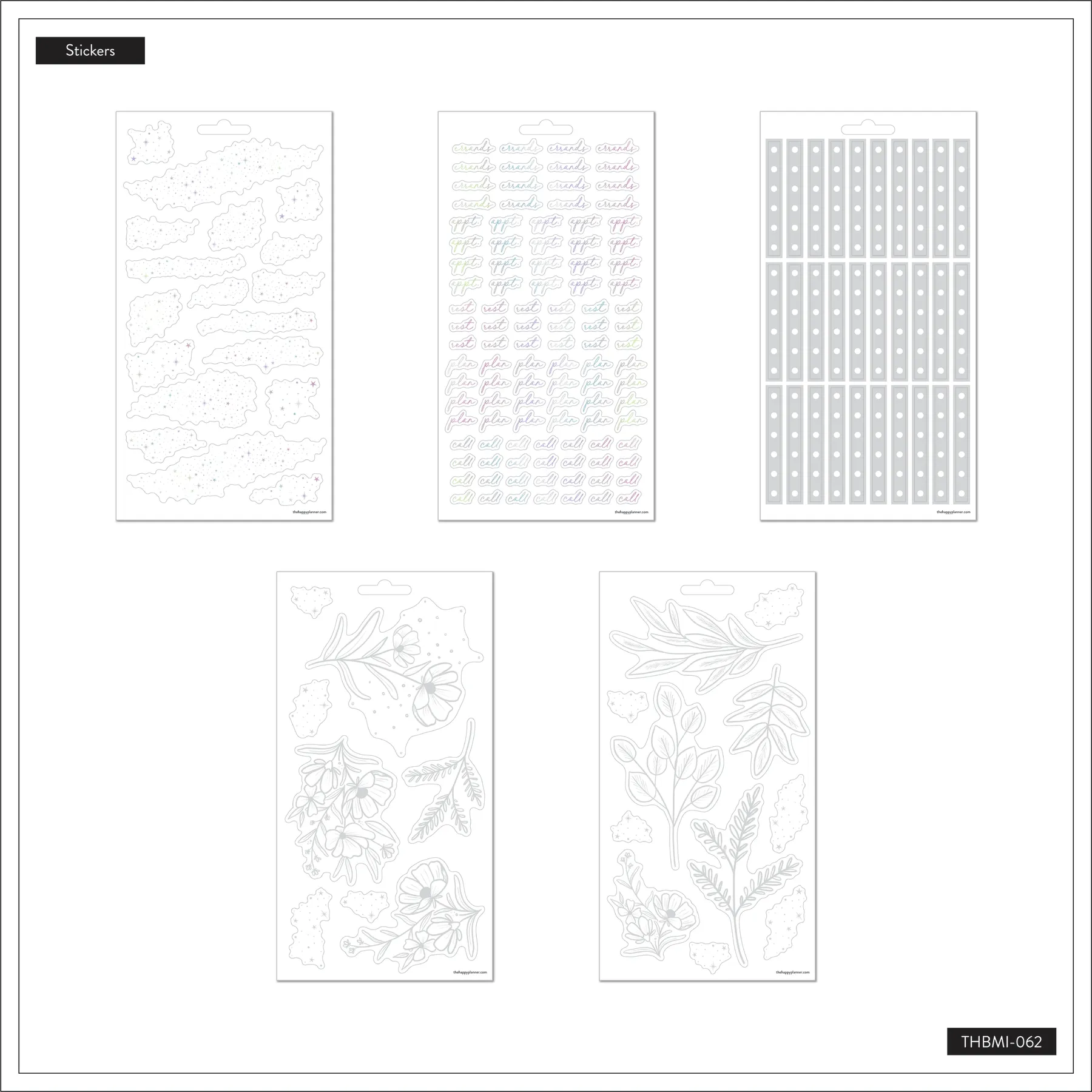 Plan Your Best Life - Black Filler Paper   Clear Stickers Bundle