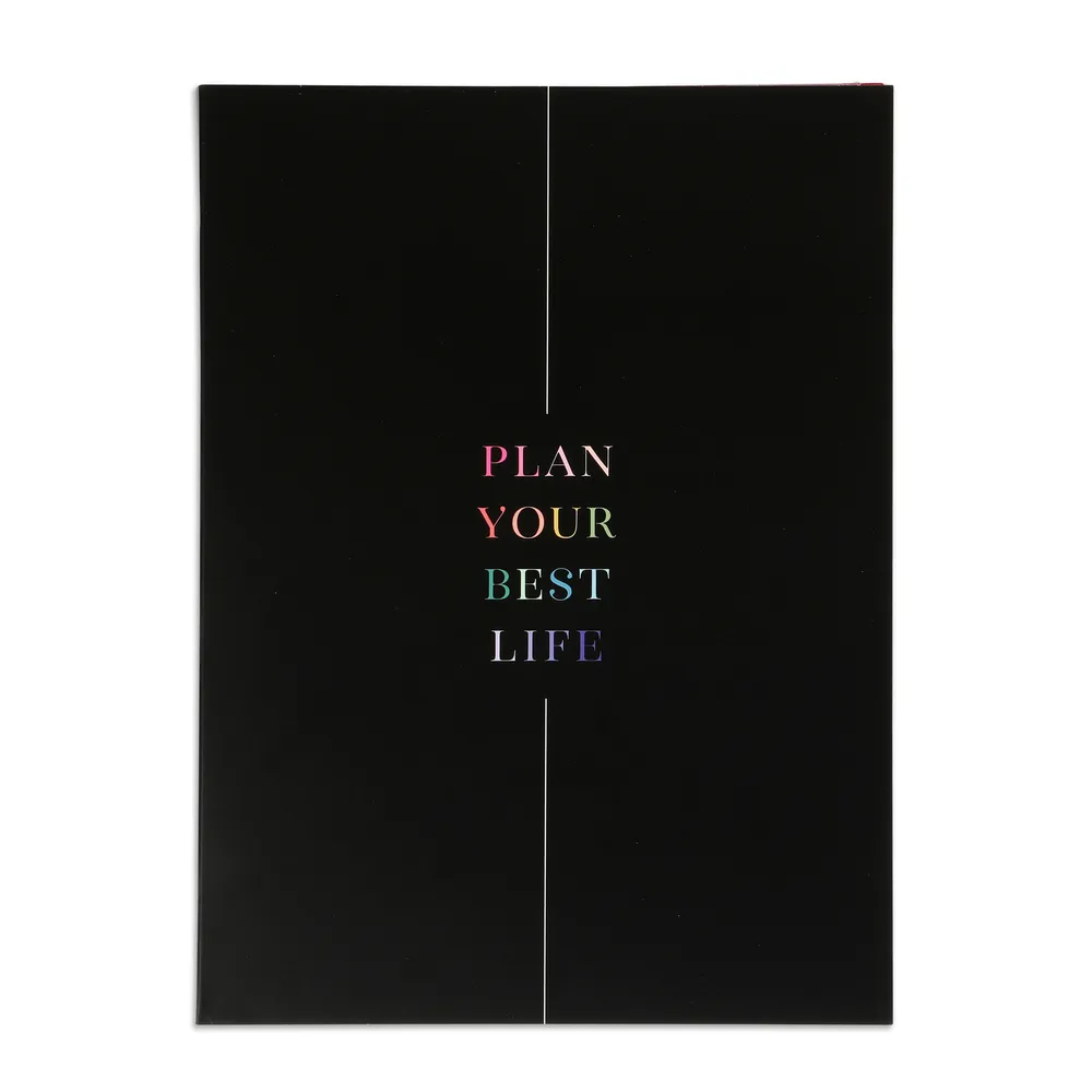 Plan Your Best Life - Black Filler Paper   Clear Stickers Bundle
