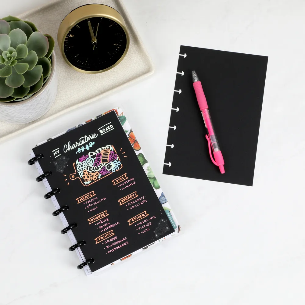 Plan Your Best Life - Black Filler Paper   Clear Stickers Bundle