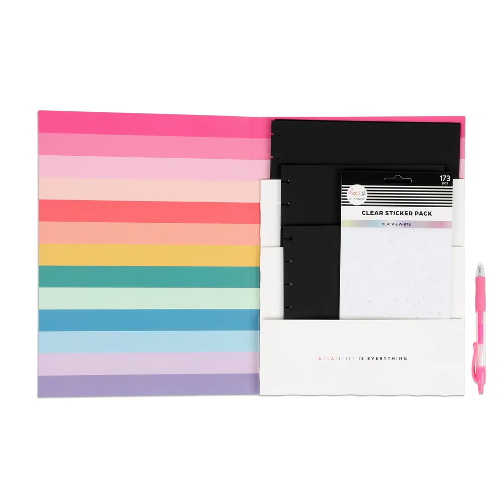 Plan Your Best Life - Black Filler Paper   Clear Stickers Bundle