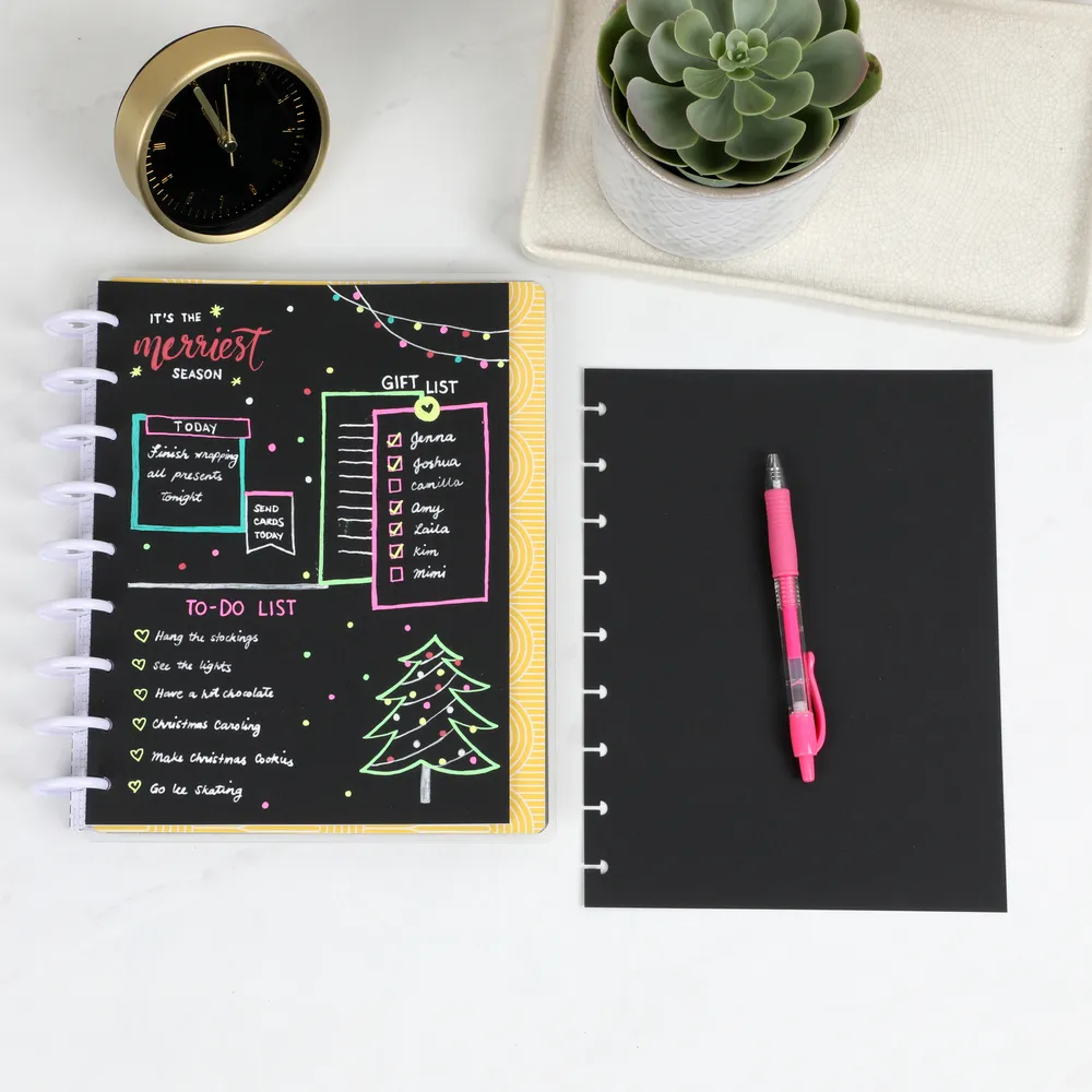 Plan Your Best Life - Black Filler Paper   Clear Stickers Bundle