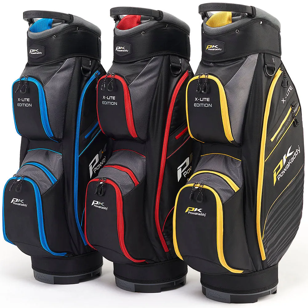 PowaKaddy X-Lite Edition Cart Bag - Black/Gun Metal/Blue