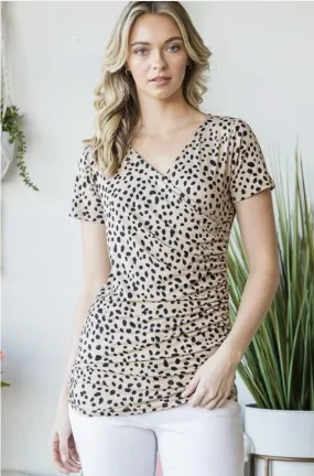 Runched Animal Print Top - #7266-7271