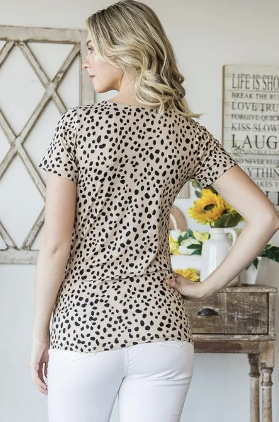 Runched Animal Print Top - #7266-7271