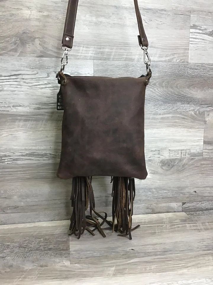 Sling Shot -front fringe and studded embossed leather  # 14390 -  sk
