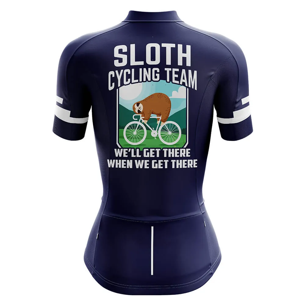 Sloth Cycling Team Navy V2 Women's Short Sleeve Cycling Jersey