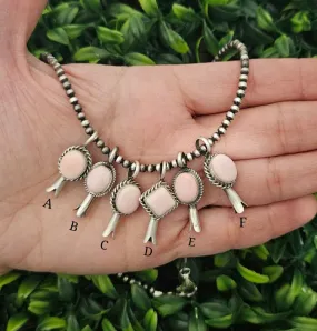 Stamped Sterling Silver Pink Conch Shell Mini Blossom Pendants